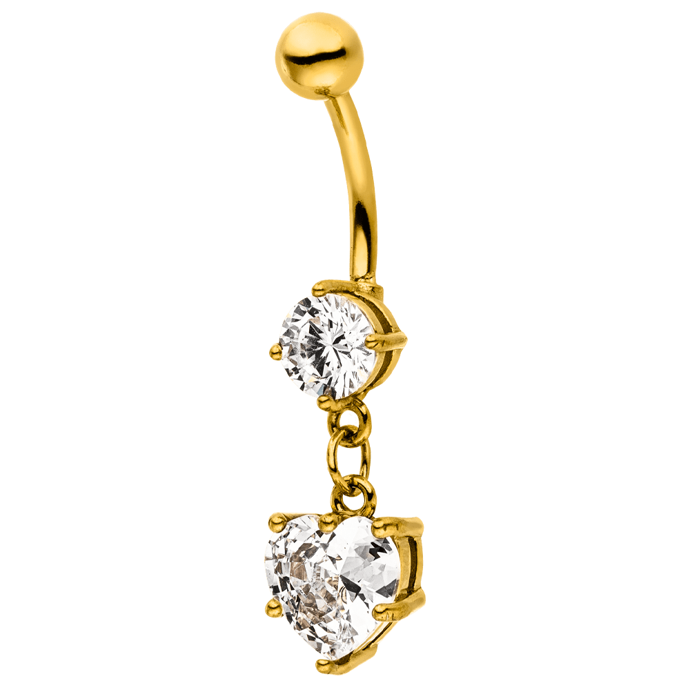 Herz Bauchnabelpiercing wasserfest Chirurgenstahl gold