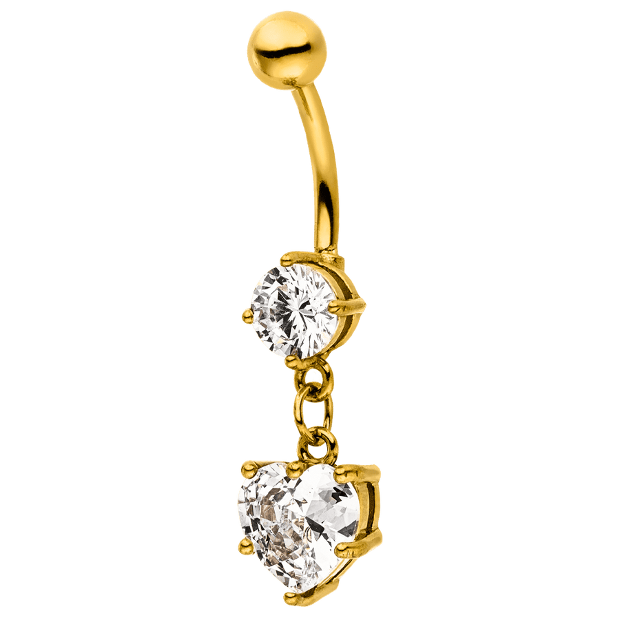 Herz Bauchnabelpiercing wasserfest Chirurgenstahl gold