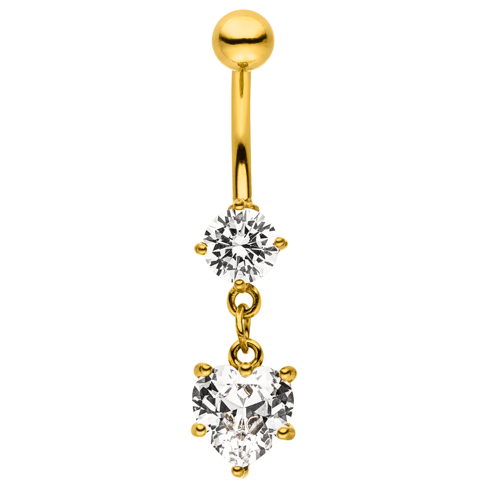 Bauch Piercing Chirurgenstahl wasserfest nickelfrei Glitzer Herz