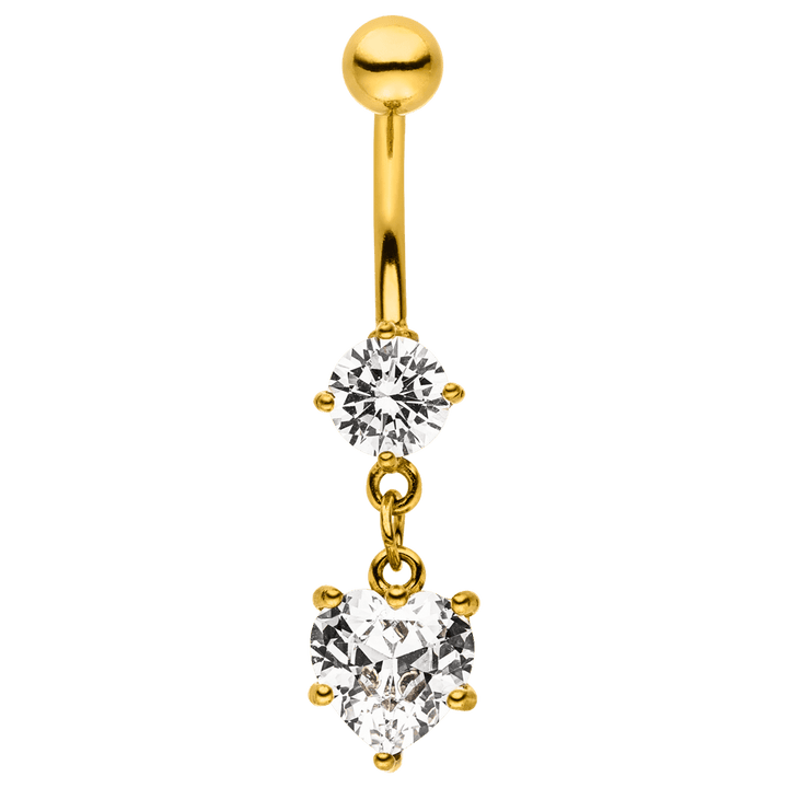 Bauch Piercing Chirurgenstahl wasserfest nickelfrei Glitzer Herz