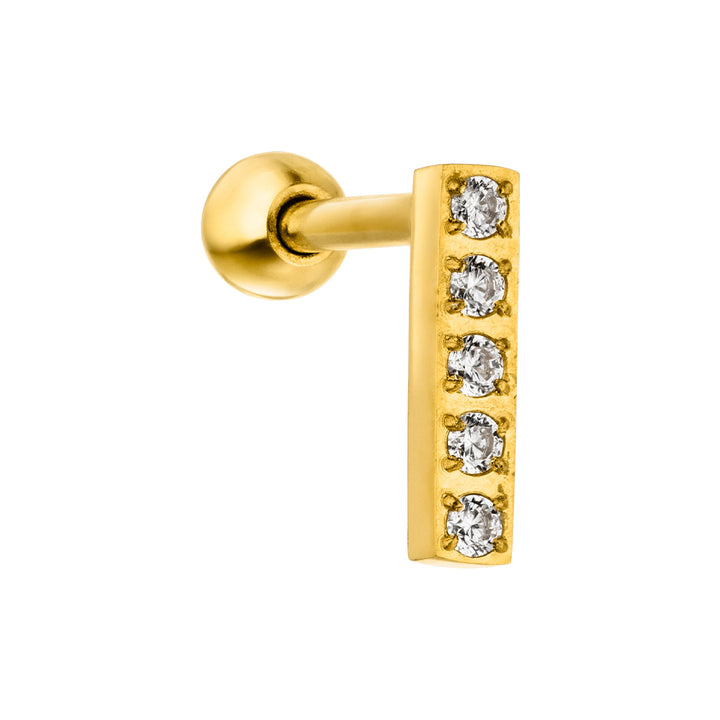 Wasserfestes Piercing Linie Streifen Zirkonia Glitzer Chirurgenstahl