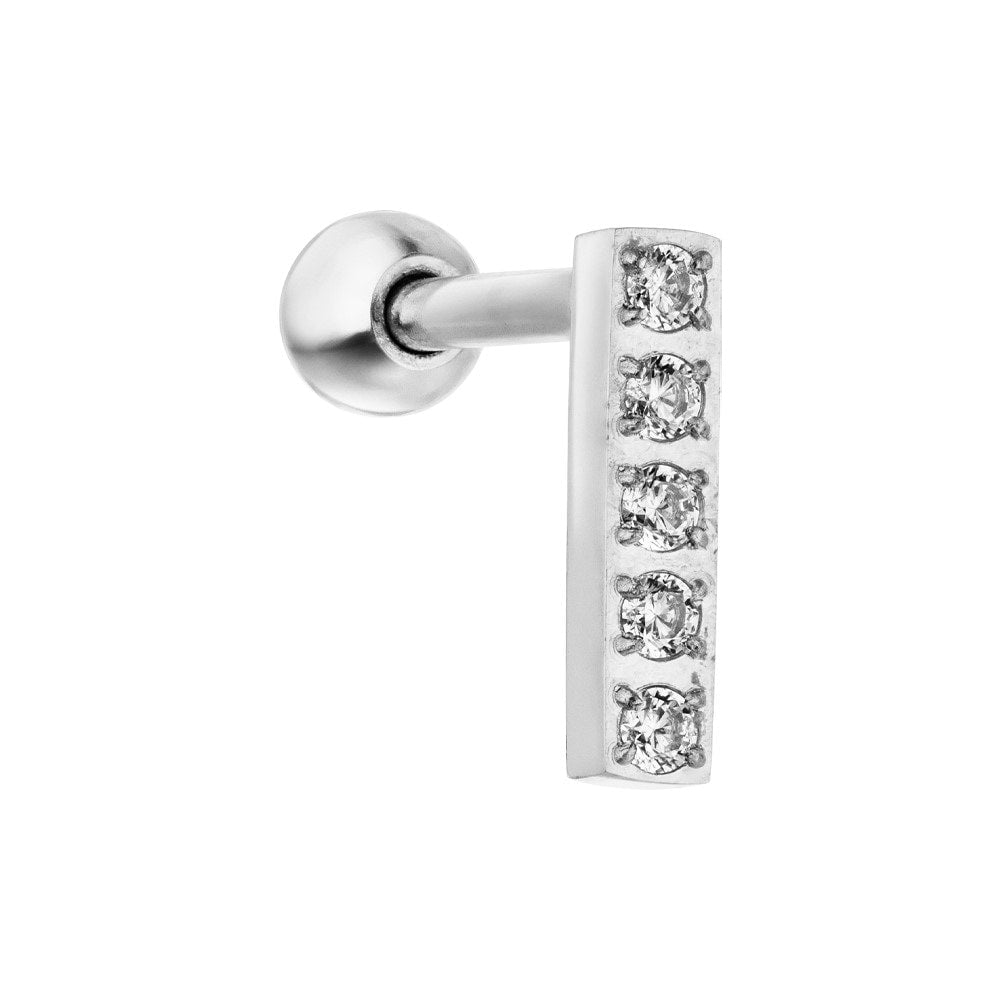 Glitzer Piercing wasserfest Chirurgenstahl Silber