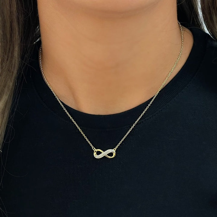 Unendlichkeits Kette 925 Echtsilber 18K vergoldet