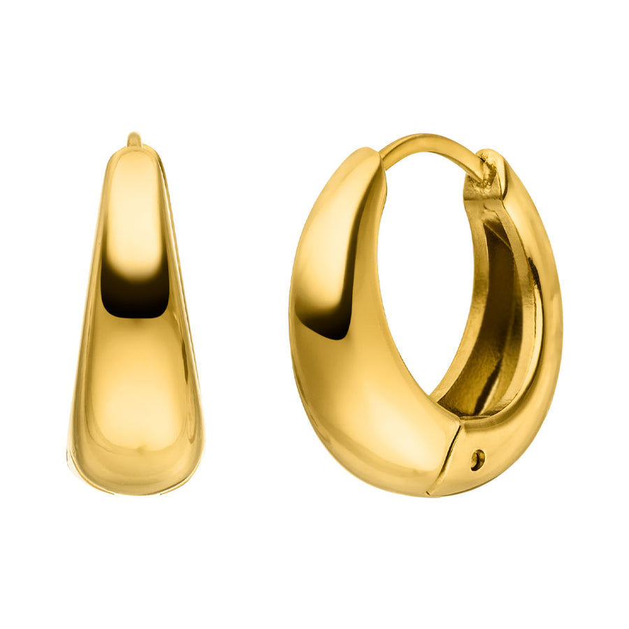Dezente Chunky Creolen wasserfest 18K vergoldet