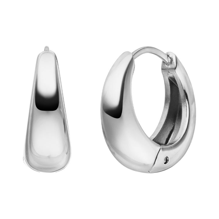 Nickelfreie Hoop Ohrringe aus Edelstahl wasserfest Silber