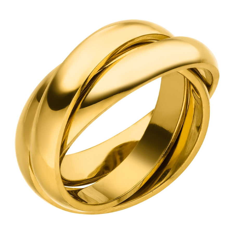 Dreifacher Ring ineinander verschlungen 18K vergoldet wasserfest