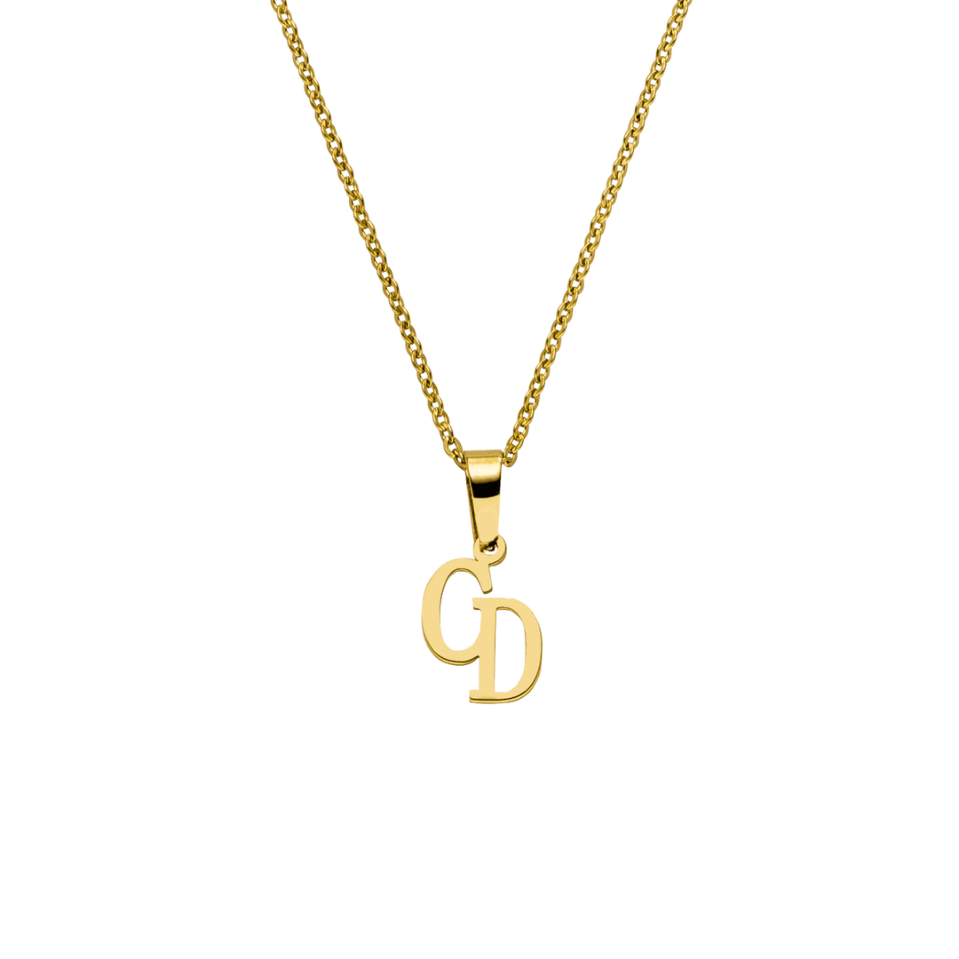 Personalisierte Kette mit 2 Initialen Anfangsbuchstaben individuell