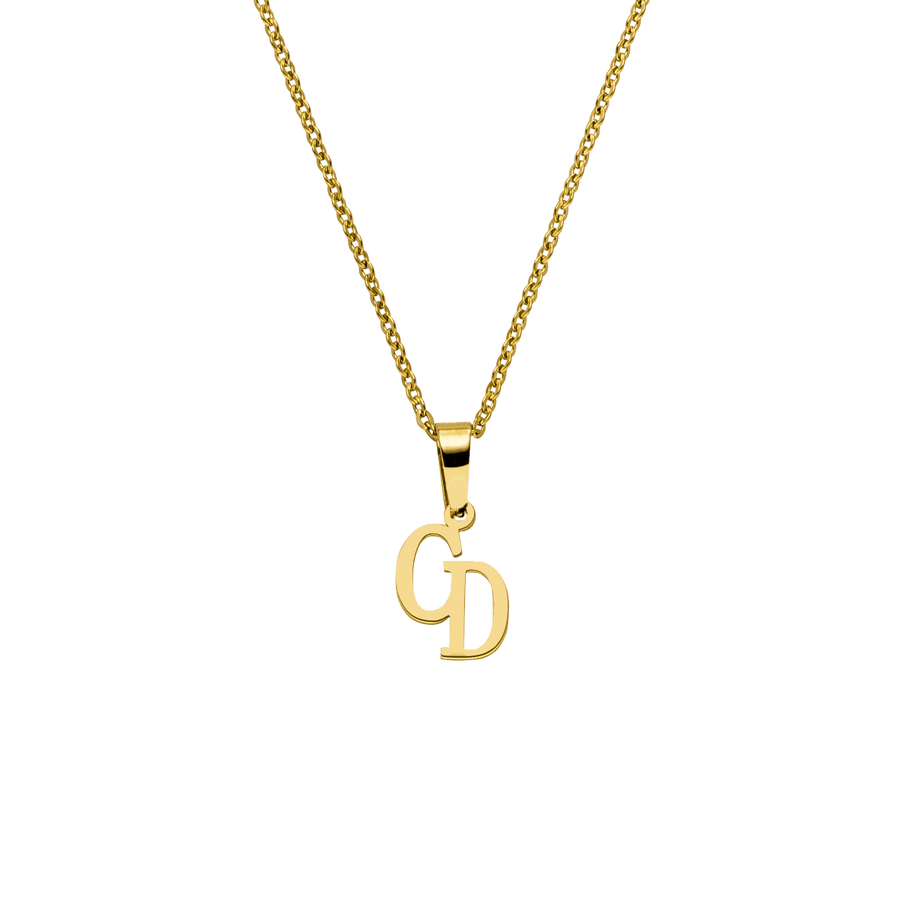 Personalisierte Kette mit 2 Initialen Anfangsbuchstaben individuell