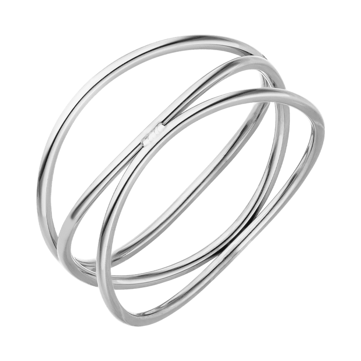 wasserfester Ring mehrfach Silber Edelstahl schlicht