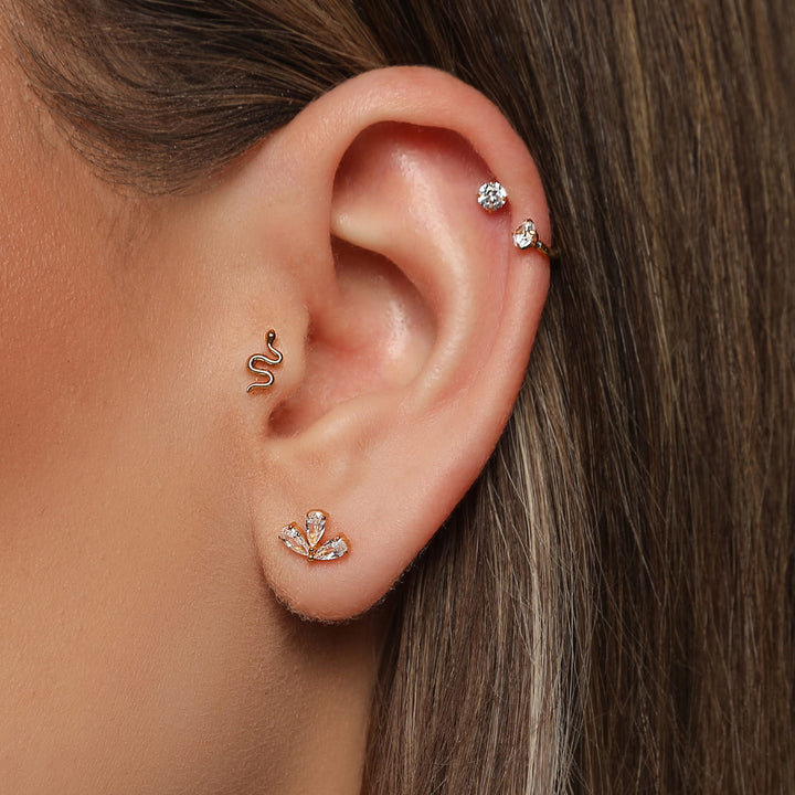 Titan Schmuck Ohrringe wasserfest Ohrstecker 18K vergoldet