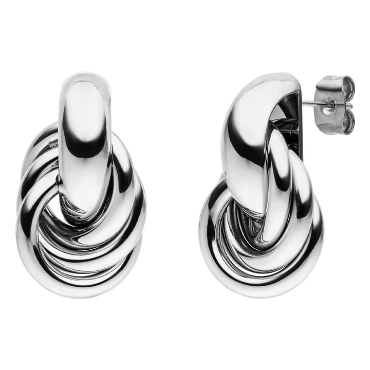 Knoten Ohrringe Silber wasserfest Ohrstecker mit Ringe