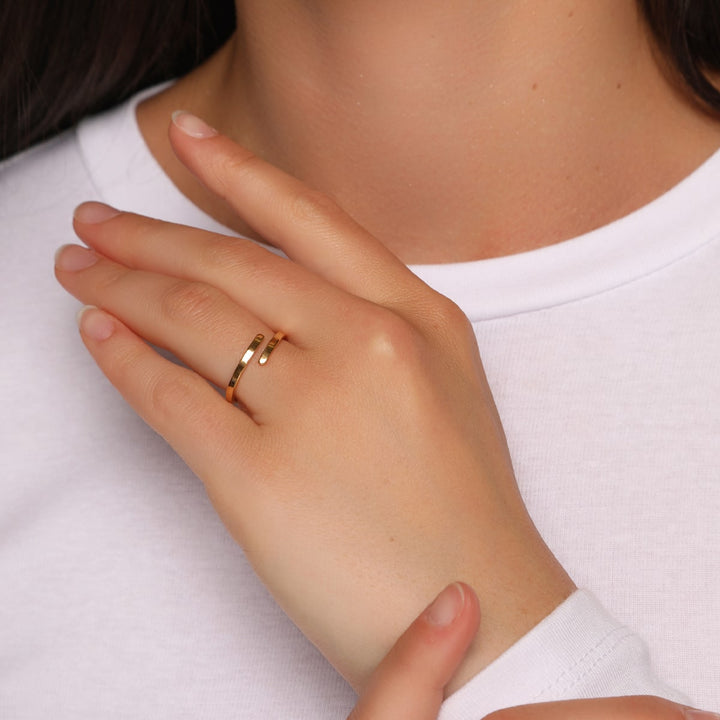 Fingerring wasserfest 18K vergoldet Edelstahl Damen dezent