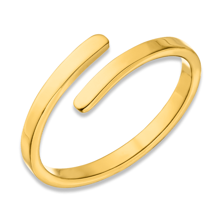 wasserfester Ring schlicht 18K vergoldet Damen Edelstahl