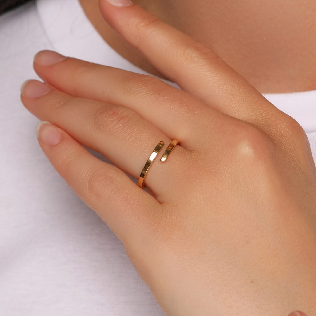 Damen Ring wasserfest 18K vergoldet Edelstahl