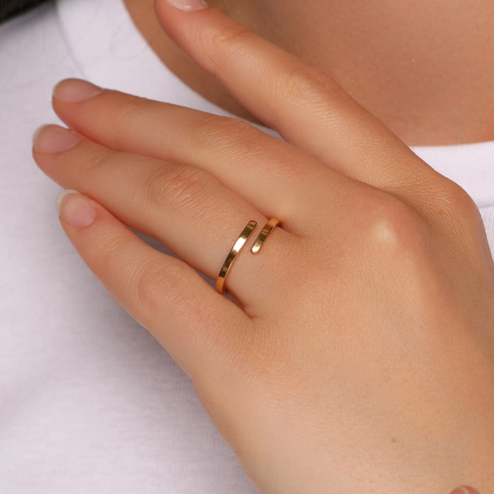 Damen Ring wasserfest 18K vergoldet Edelstahl