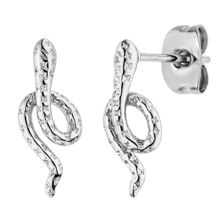 Schlangen Ohrstecker Silber wasserfest Edelstahl