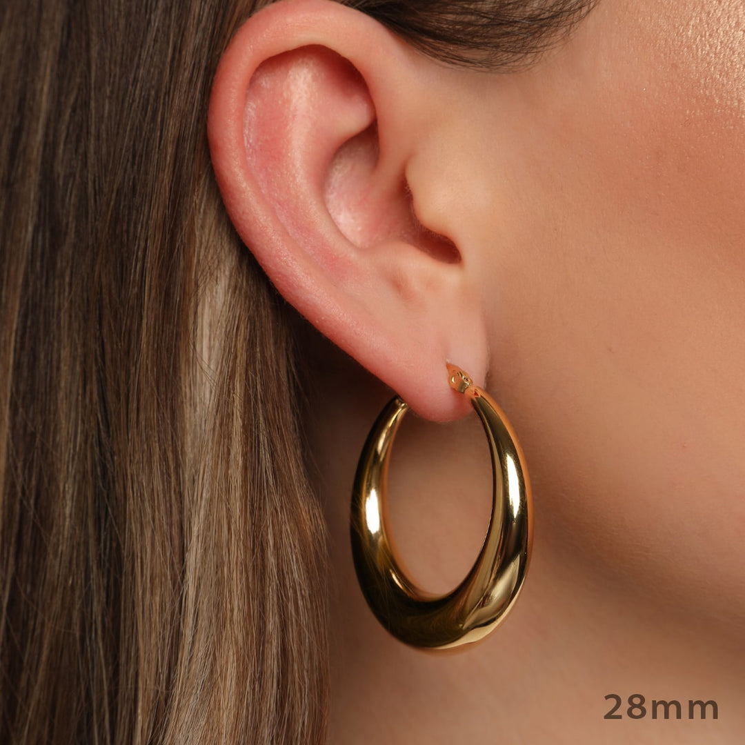 Maxi Kreolen groß elegant schlicht Damen