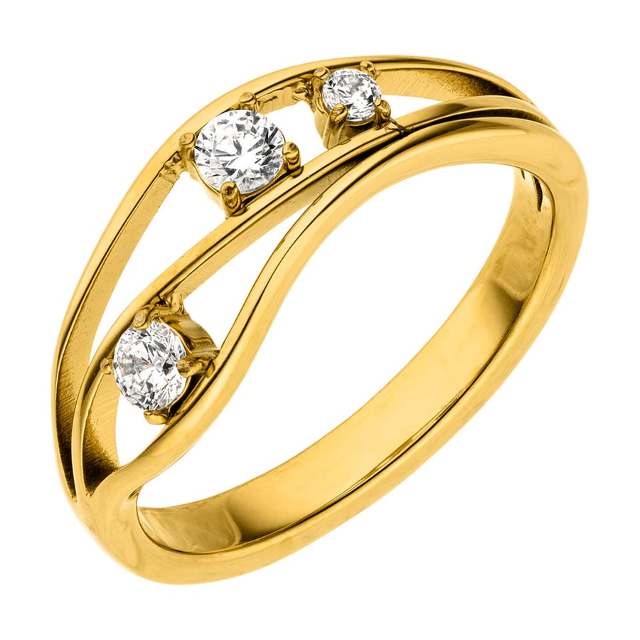 Eleganter Ring Chirurgenstahl mit Zirkonia Steinchen wasserfest
