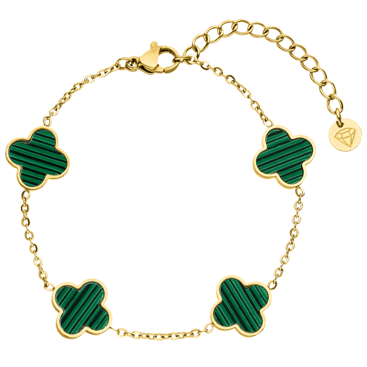 Clover Armband Grün Kleeblätter wasserfest 18K vergoldet