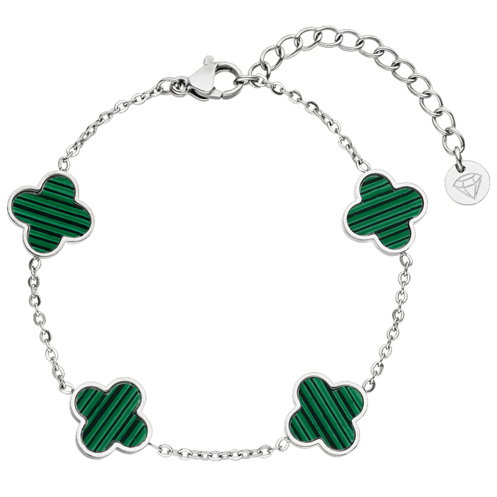 Kleeblatt Armband Clover Grün Silber wasserfest