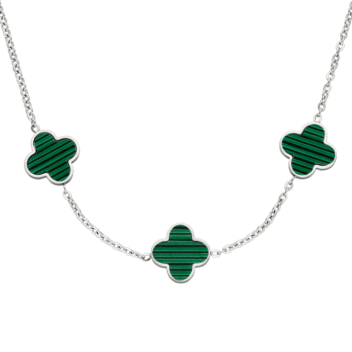 Kleeblatt Halskette Clover Silber Grün wasserfest