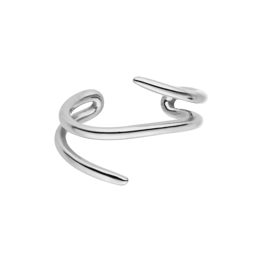 Spiral Ear Cuff Silber Edelstahl Spiralförmig Fakepiercing