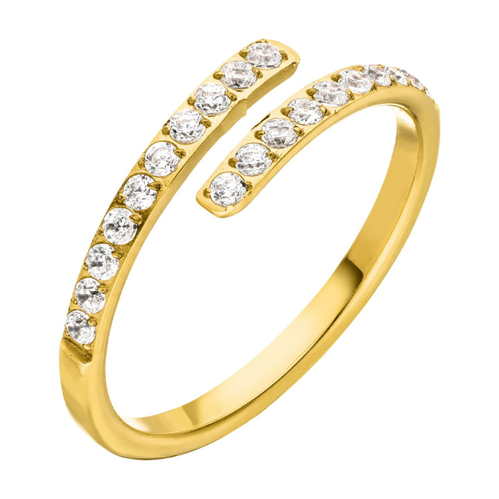 Zirkonia Ring 18K vergoldet Paved wasserfest