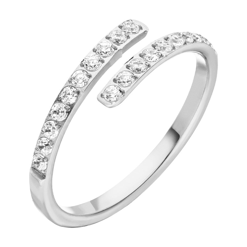 Wasserfester Ring Zirkonia Silber Edelstahl