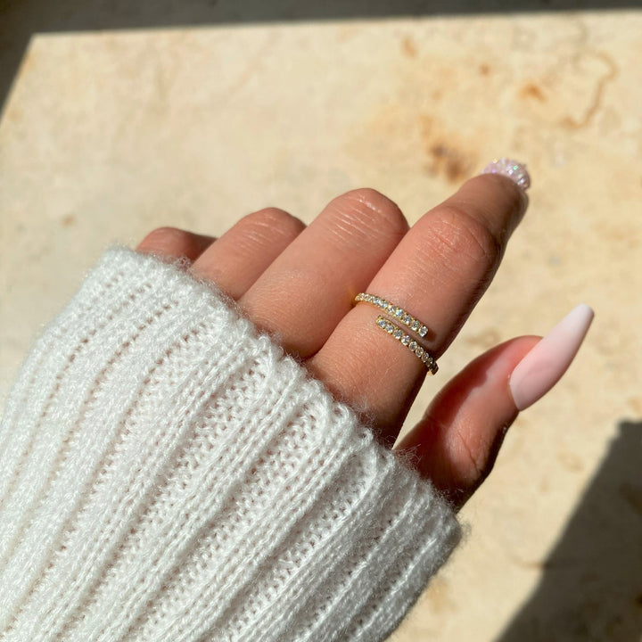 Funkelnde Zirkonia Ringe mit Glitzer Steinen wasserfest