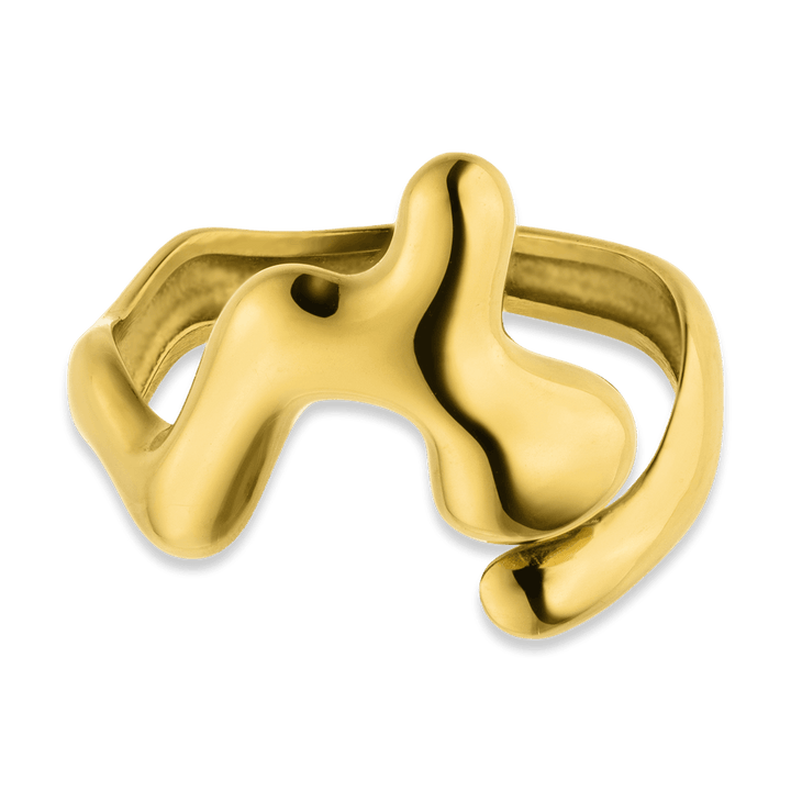 schmelzender Ring 18K vergoldet Edelstahl wasserfest größenverstellbar