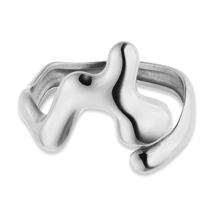 geschmolzener Ring Silber Edelstahl wasserfest