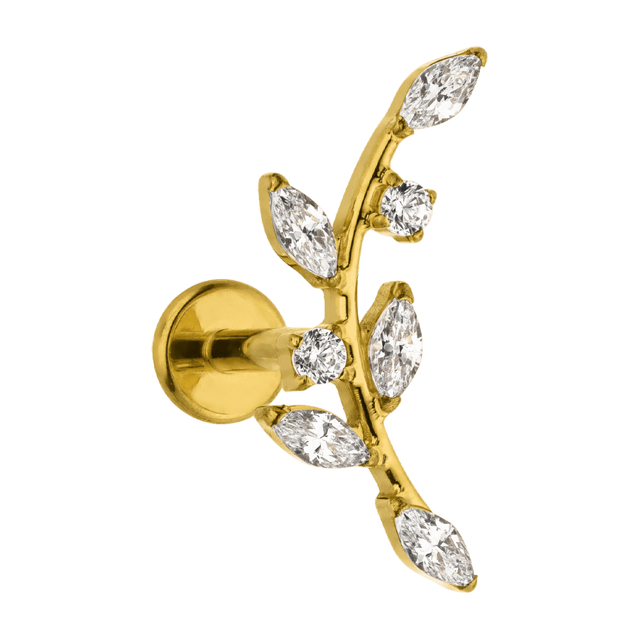 Ohrpiercing Helix Blume wasserfest Titan vergoldet Zirkonia