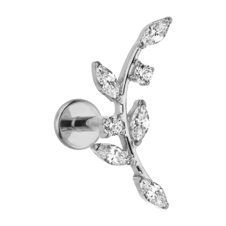 Titan Piercing Helix Silber wasserfest Glitzer Steine