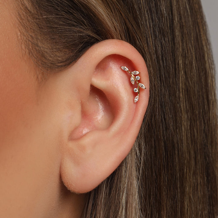 Helix Piercing Titan wasserfest 18K vergoldet Steinchen