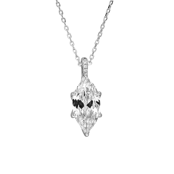 Marquise Kette 925 Silber mit Zirkoniastein