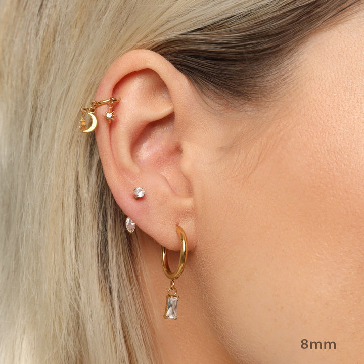 Helix Clicker Titan mit Sternchen und Mond wasserfest Piercingring