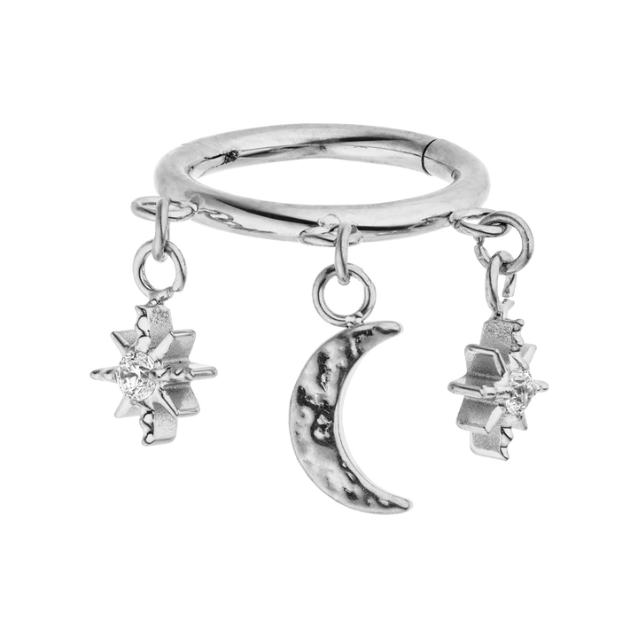 Mond Sterne Helix Titan wasserfest Piercing Schmuck