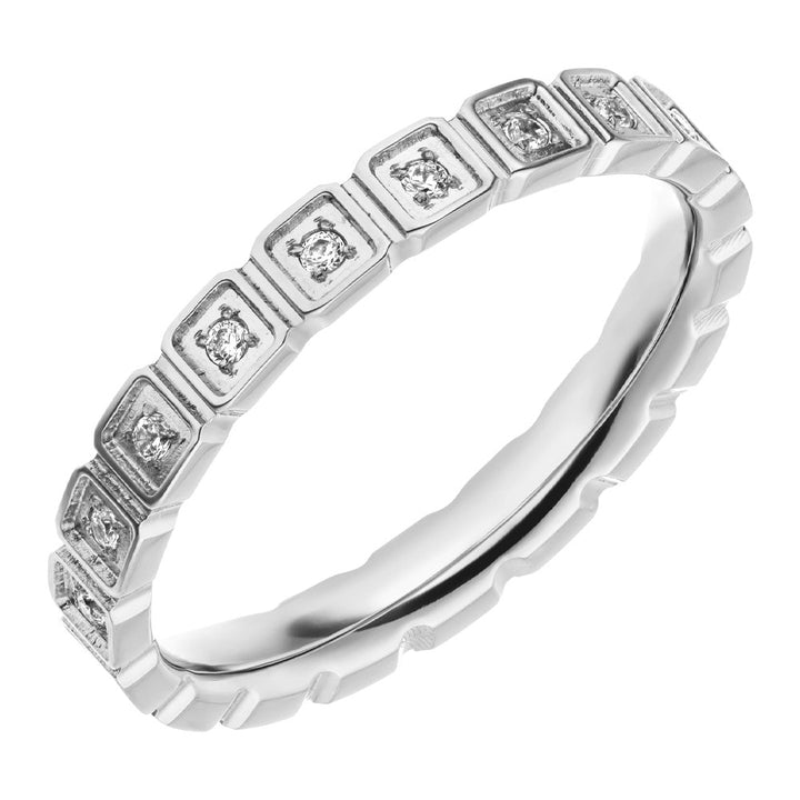 Glitzer Ring wasserfest Silber Steinchen Damen