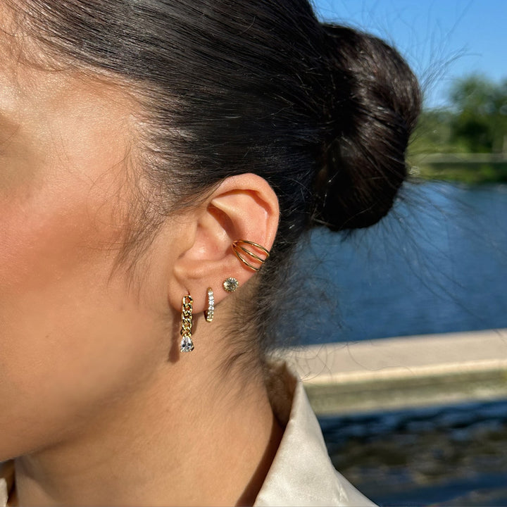 dreifach Clicker Piercing Titan 18K vergoldet wasserfest