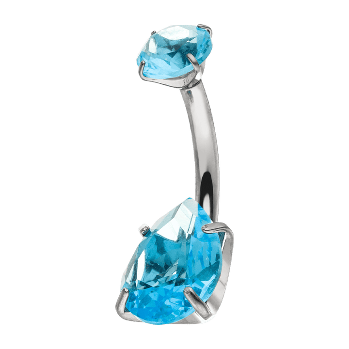 Bauchnabelpiercing Titan blaue Steinchen wasserfest