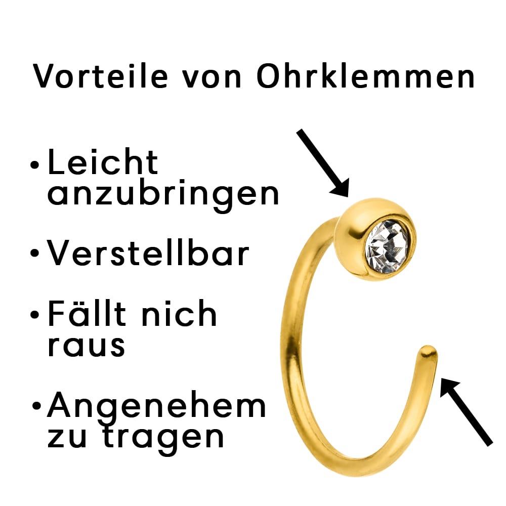 kleine Ohrringe vergoldet Chirurgenstahl Zirkonia Steinchen