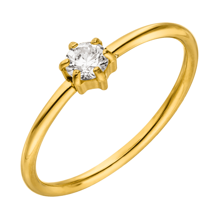 Ring Zirkoniastein vergoldet Chirurgenstahl