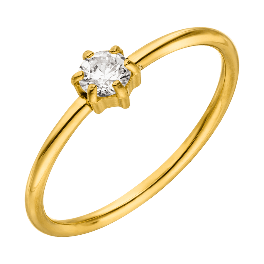 Ring Zirkoniastein vergoldet Chirurgenstahl