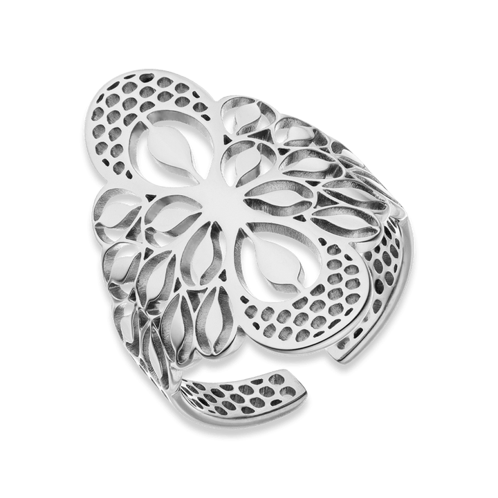 Finger Ring Silber wasserfest Edelstahl orientalisches Muster