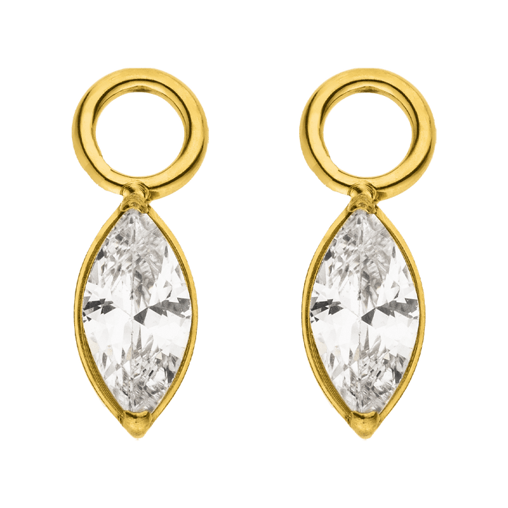Marquise Anhänger Zirkonia Charms für Piercings gold