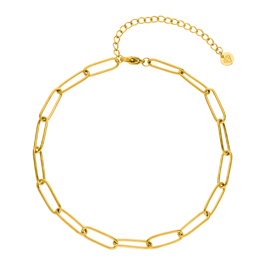 Armband Gold aus Edelstahl vergoldet Paperclip wasserfest