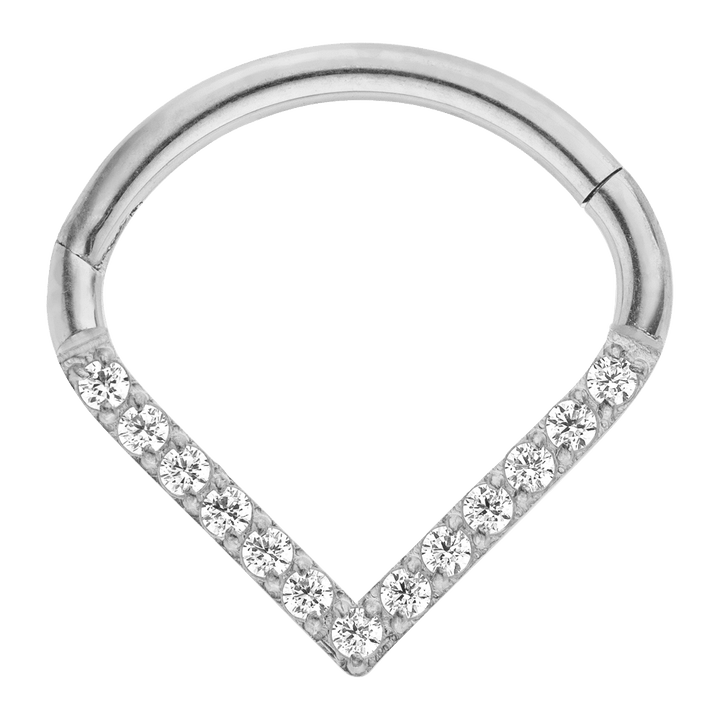 Ohrpiercing Titan Hochglanz poliert Zirkonia Steinchen