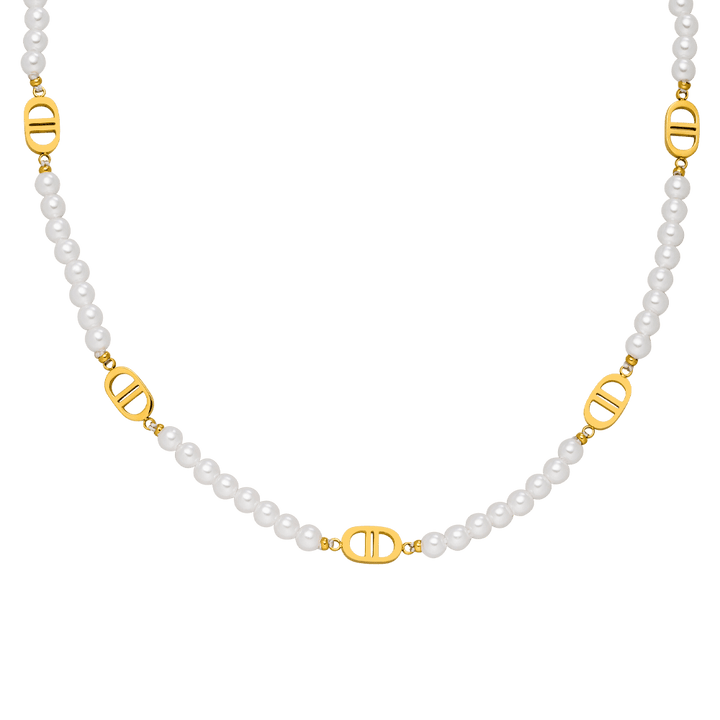 Perlenkette Gold wasserfest Edelstahl 18K vergoldet