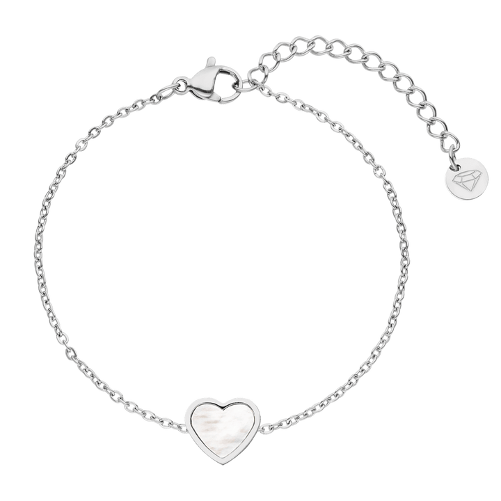 Perlmutt Herz Armband wasserfest silber