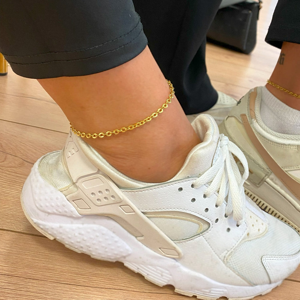 Permanentschmuck Fußkette vergoldet wasserfest
